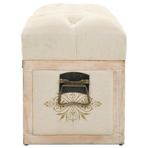 vidaXL Storage Bench 110 cm Cream Solid Fir Wood and Fabric