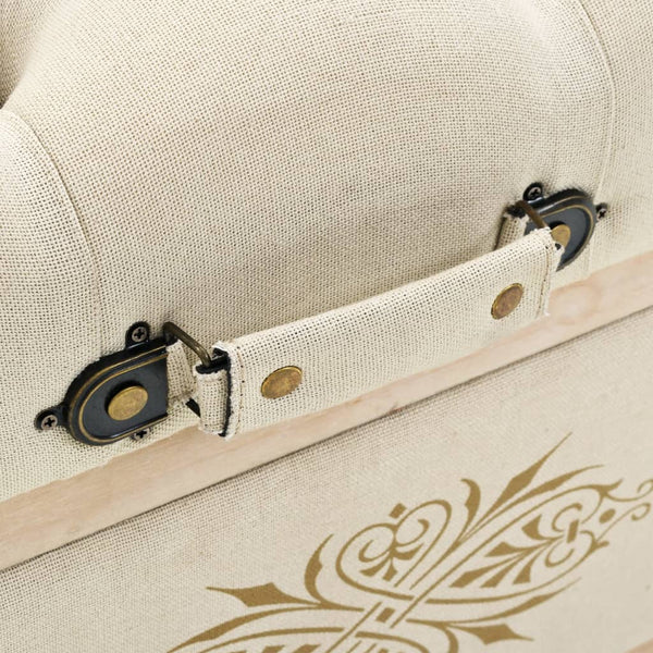 vidaXL Storage Bench 110 cm Cream Solid Fir Wood and Fabric