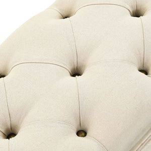 vidaXL Storage Bench 110 cm Cream Solid Fir Wood and Fabric