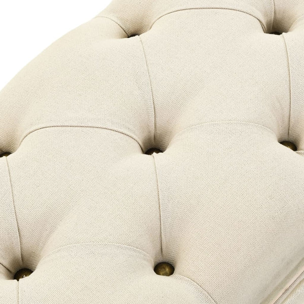vidaXL Storage Bench 110 cm Cream Solid Fir Wood and Fabric