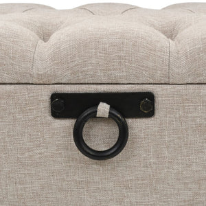 vidaXL Storage Bench with Backrest 110cm Cream Fabric