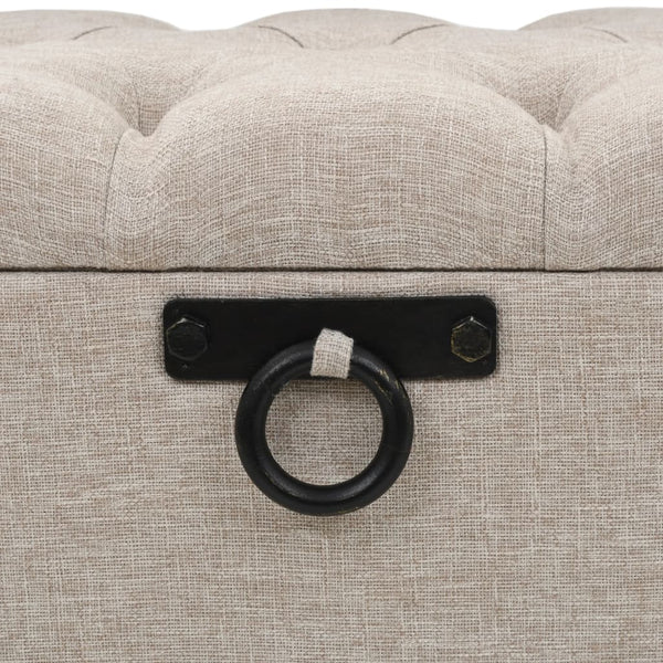 vidaXL Storage Bench with Backrest 110cm Cream Fabric