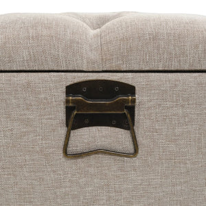 vidaXL Storage Bench with Backrest 110cm Cream Fabric