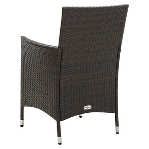 vidaXL Garden Chairs with Seat Cushions 2 pcs Poly Rattan Brown