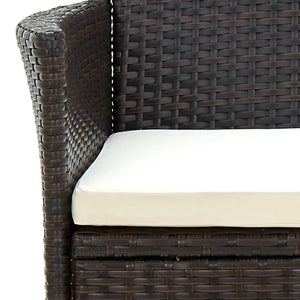 vidaXL Garden Chairs with Seat Cushions 2 pcs Poly Rattan Brown
