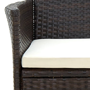 vidaXL Garden Dining Chairs with Cushions 4 pcs Poly Rattan Brown