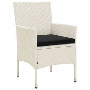 vidaXL Garden Chairs with Cushions 4 pcs Poly Rattan White