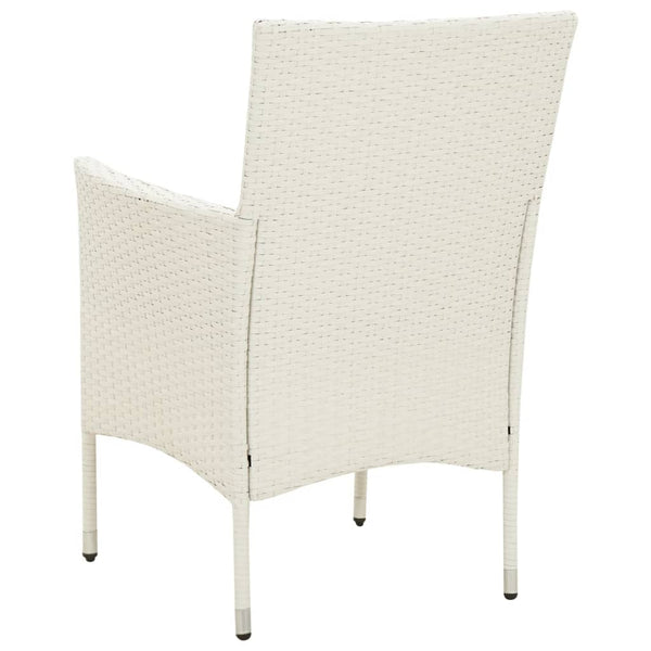vidaXL Garden Chairs with Cushions 4 pcs Poly Rattan White