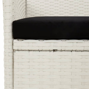 vidaXL Garden Chairs with Cushions 4 pcs Poly Rattan White