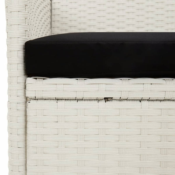 vidaXL Garden Chairs with Cushions 4 pcs Poly Rattan White