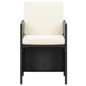 vidaXL Garden Chairs 4 pcs Poly Rattan Black