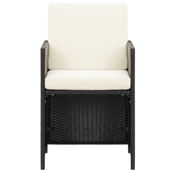 vidaXL Garden Chairs 4 pcs Poly Rattan Black