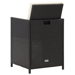 vidaXL Garden Chairs 4 pcs Poly Rattan Black