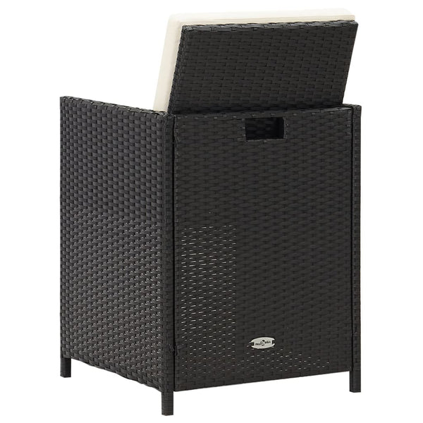 vidaXL Garden Chairs 4 pcs Poly Rattan Black