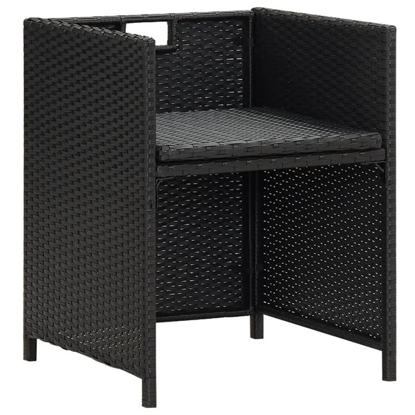 vidaXL Garden Chairs 4 pcs Poly Rattan Black