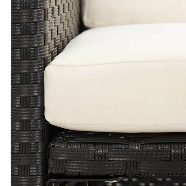 vidaXL Garden Chairs 4 pcs Poly Rattan Black