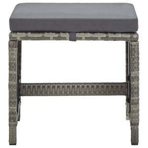 vidaXL Garden Stools 4 pcs with Seat Cushions Poly Rattan Grey
