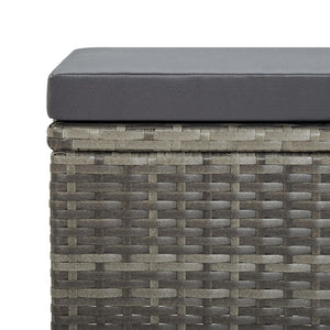 vidaXL Garden Stools 4 pcs with Seat Cushions Poly Rattan Grey