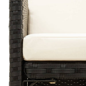 vidaXL 4-Piece Garden Chair and Stool Set Poly Rattan Black
