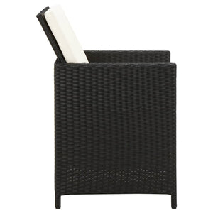 vidaXL 4-Piece Garden Chair and Stool Set Poly Rattan Black