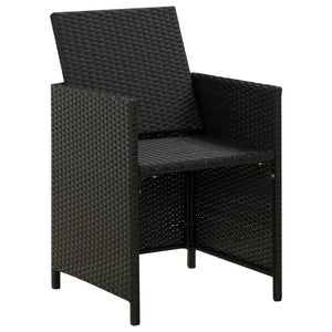 vidaXL 4-Piece Garden Chair and Stool Set Poly Rattan Black