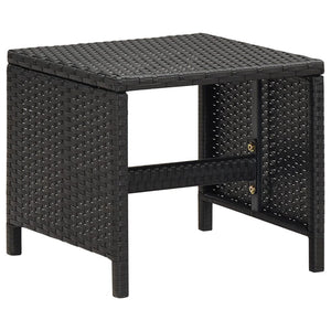 vidaXL 4-Piece Garden Chair and Stool Set Poly Rattan Black