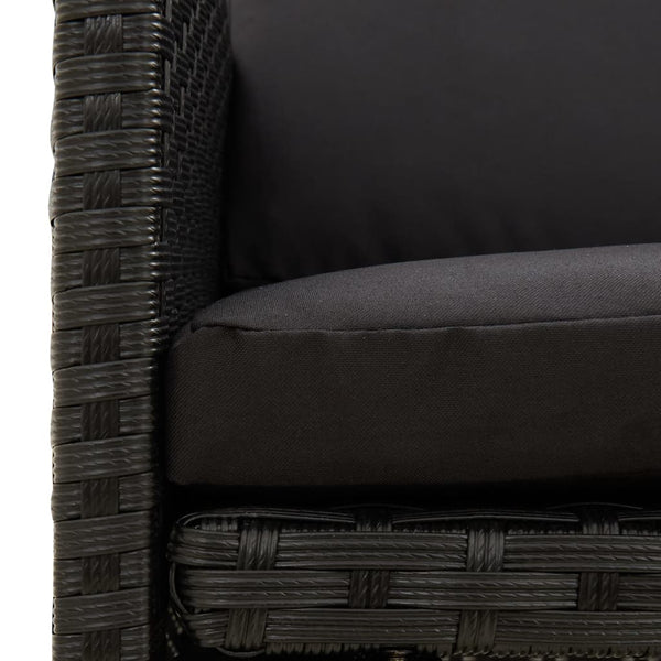 vidaXL 4-Piece Garden Chair and Stool Set Poly Rattan Black