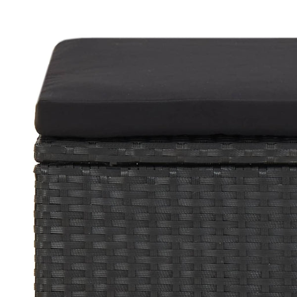 vidaXL 4-Piece Garden Chair and Stool Set Poly Rattan Black
