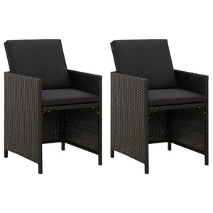 vidaXL 4-Piece Garden Chair and Stool Set Poly Rattan Black