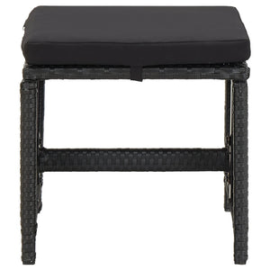 vidaXL 4-Piece Garden Chair and Stool Set Poly Rattan Black