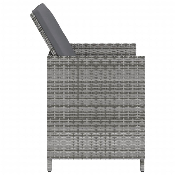 vidaXL 4-Piece Garden Chair and Stool Set Poly Rattan Grey