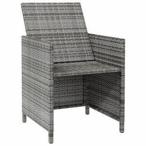 vidaXL 4-Piece Garden Chair and Stool Set Poly Rattan Grey