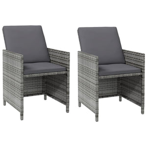 vidaXL 4-Piece Garden Chair and Stool Set Poly Rattan Grey