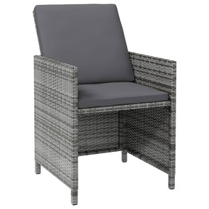 vidaXL 4-Piece Garden Chair and Stool Set Poly Rattan Grey
