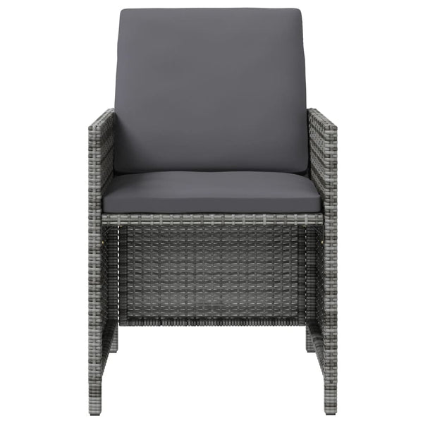 vidaXL 4-Piece Garden Chair and Stool Set Poly Rattan Grey