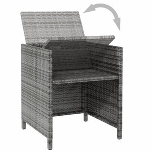 vidaXL 4-Piece Garden Chair and Stool Set Poly Rattan Grey