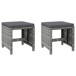 vidaXL 4-Piece Garden Chair and Stool Set Poly Rattan Grey