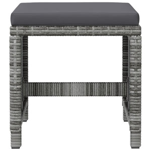 vidaXL 4-Piece Garden Chair and Stool Set Poly Rattan Grey