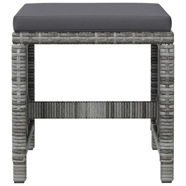 vidaXL 4-Piece Garden Chair and Stool Set Poly Rattan Grey