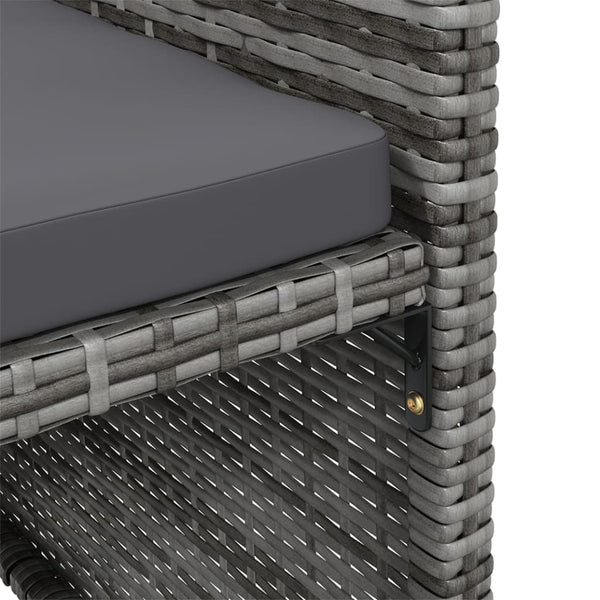 vidaXL 4-Piece Garden Chair and Stool Set Poly Rattan Grey