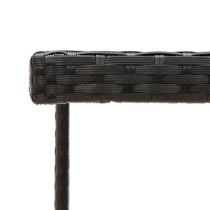 vidaXL Garden Table Black 109x107x74 cm Poly Rattan and Glass