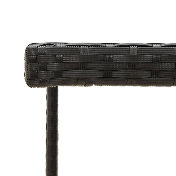 vidaXL Garden Table Black 109x107x74 cm Poly Rattan and Glass