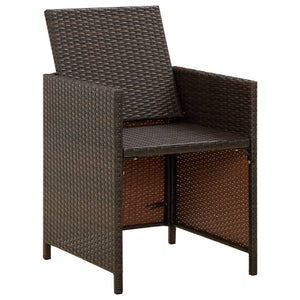 vidaXL Garden Chairs with Cushions 4 pcs Poly Rattan Brown