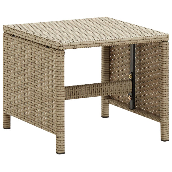 vidaXL Garden Stools 4 pcs with Seat Cushions Poly Rattan Beige