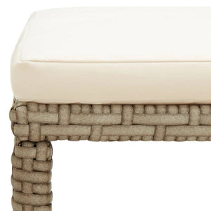 vidaXL Garden Stools 4 pcs with Seat Cushions Poly Rattan Beige