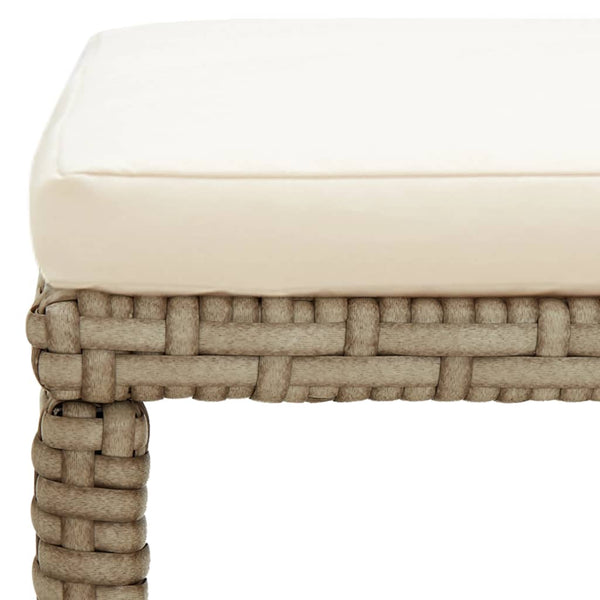 vidaXL Garden Stools 4 pcs with Seat Cushions Poly Rattan Beige