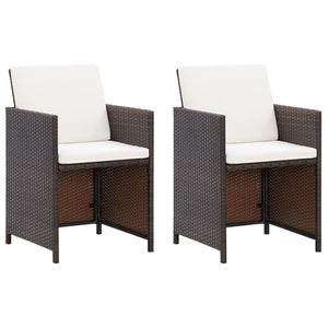 vidaXL 4-Piece Garden Chair and Stool Set Poly Rattan Brown