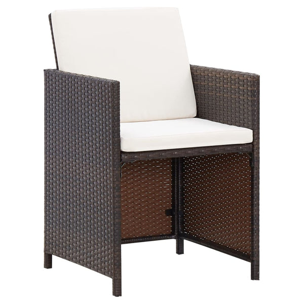 vidaXL 4-Piece Garden Chair and Stool Set Poly Rattan Brown