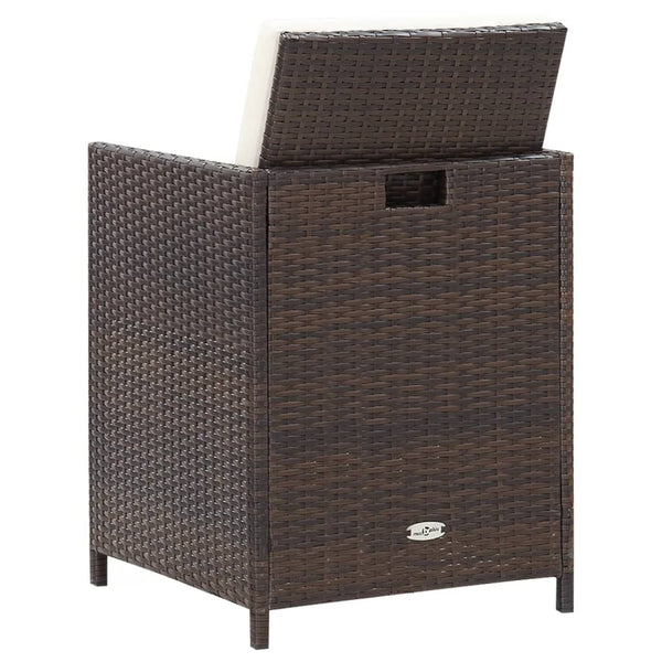 vidaXL 4-Piece Garden Chair and Stool Set Poly Rattan Brown