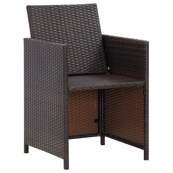 vidaXL 4-Piece Garden Chair and Stool Set Poly Rattan Brown